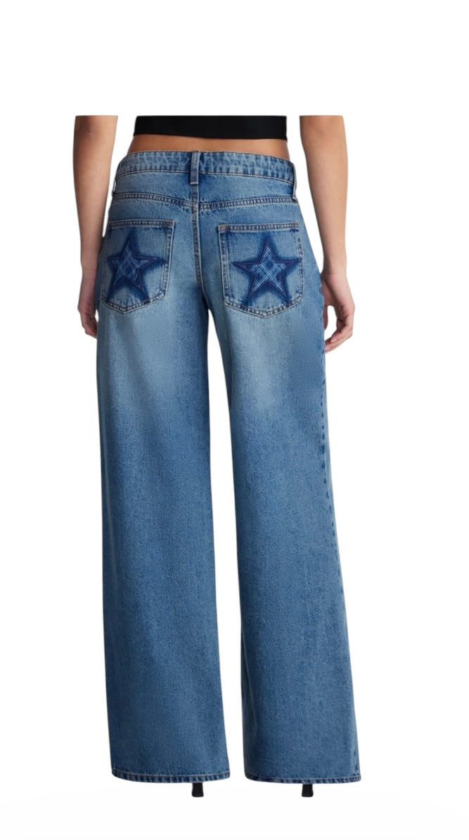 Low Rise Cotton Baggy Jeans for Women from No Boundaries