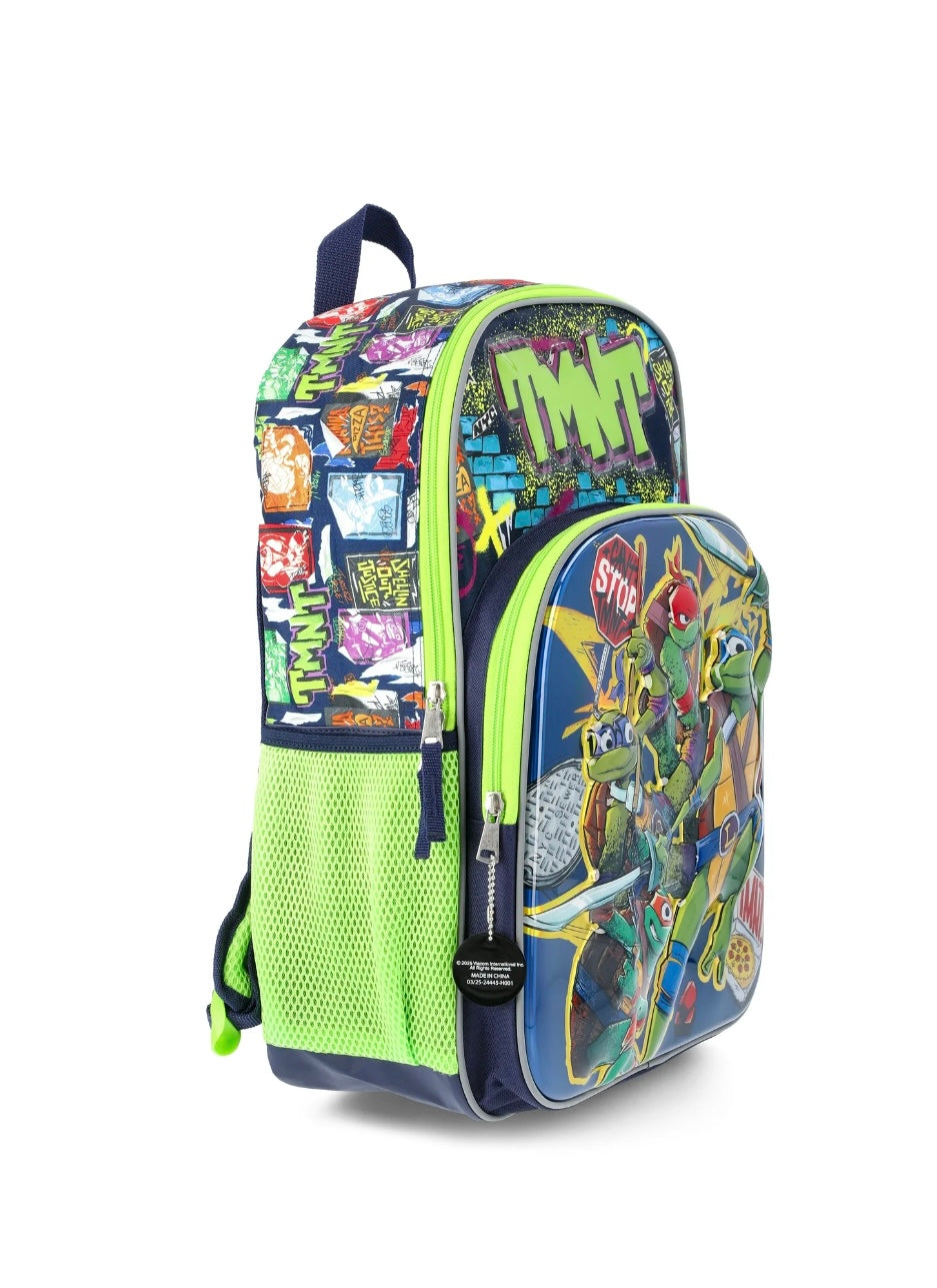 Teenage Mutant Ninja Turtles Boys’ 17″ 3D Glow‑In‑The‑Dark Backpack – Green