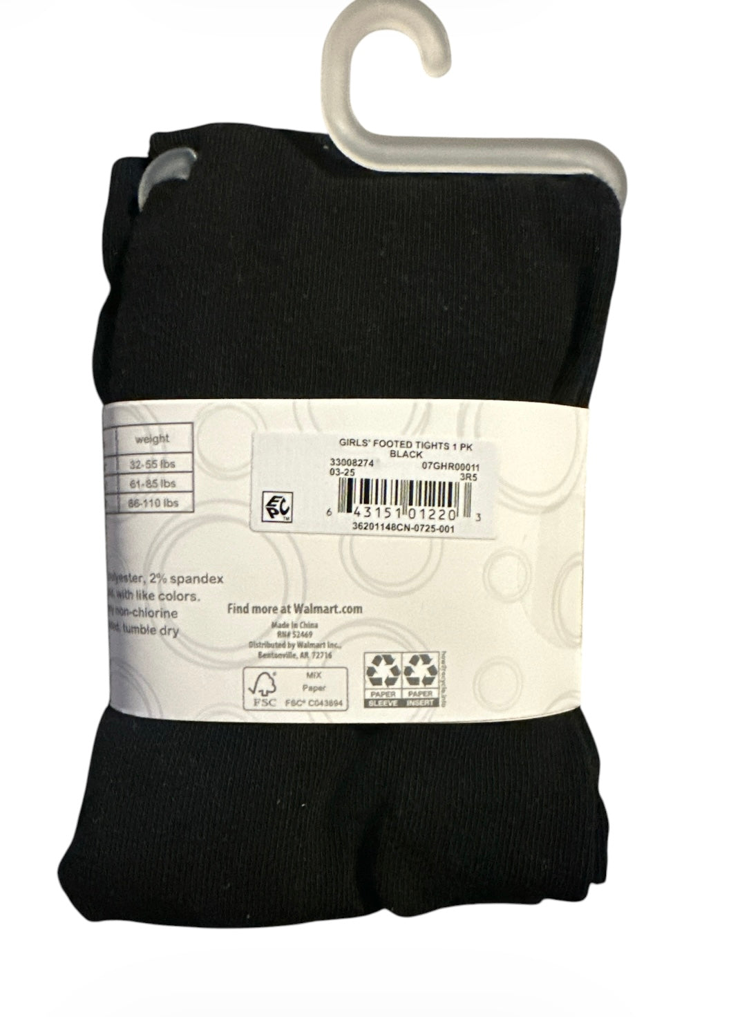 Wonder Nation Girls All Season Tights, 1-Pack