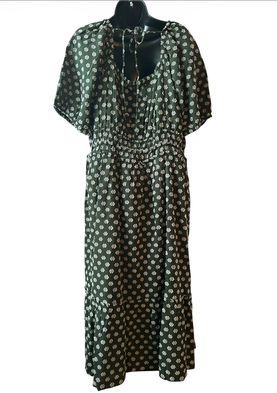 Time and Tru Women’s Puff Sleeve Square Neck Midi Dress