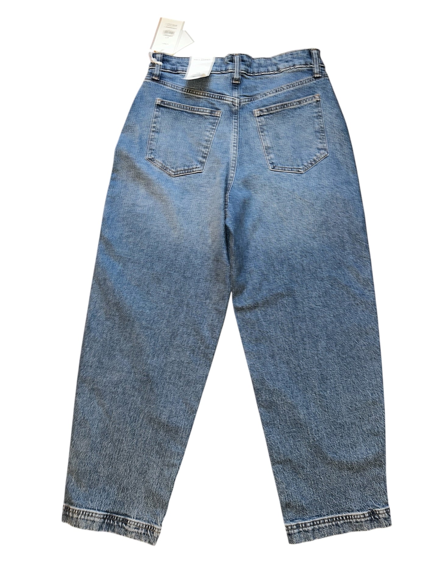 Free Assembly Women's Mid Rise Wide Hem Barrel Jeans, 28" Inseam