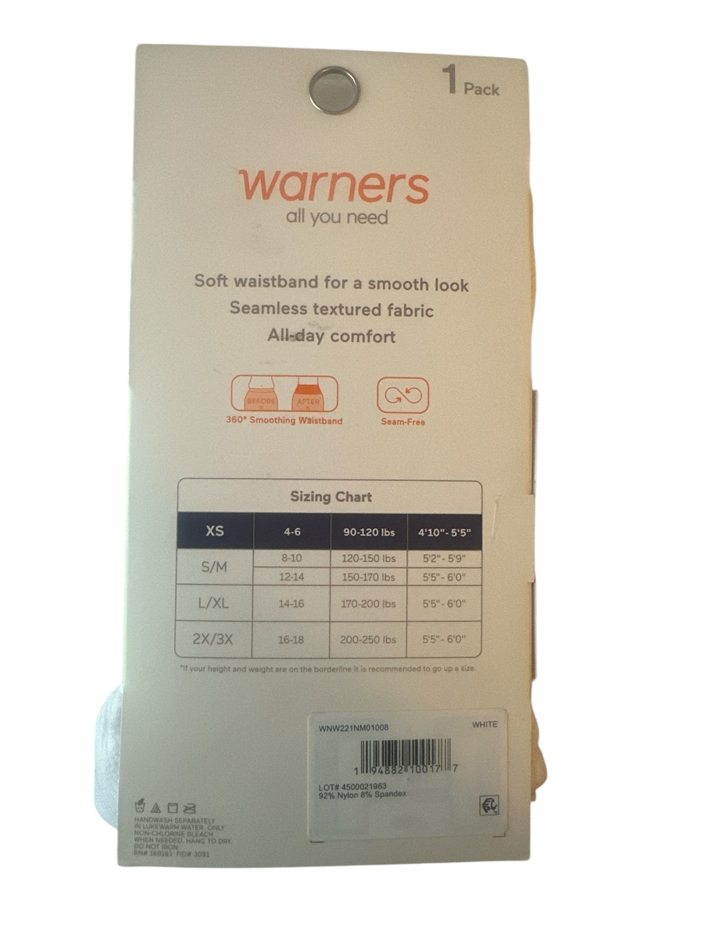 Warner’s Blissful Benefits Seamless Smoothing Shortie Biker Shorts – 1‑Pack