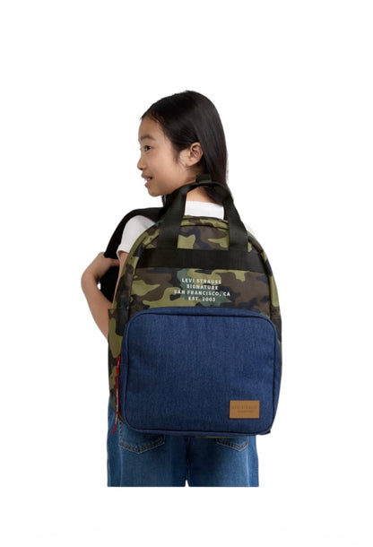 Levi’s Strauss Signature 17” Mens Fashion Backpack, Camo/Denim