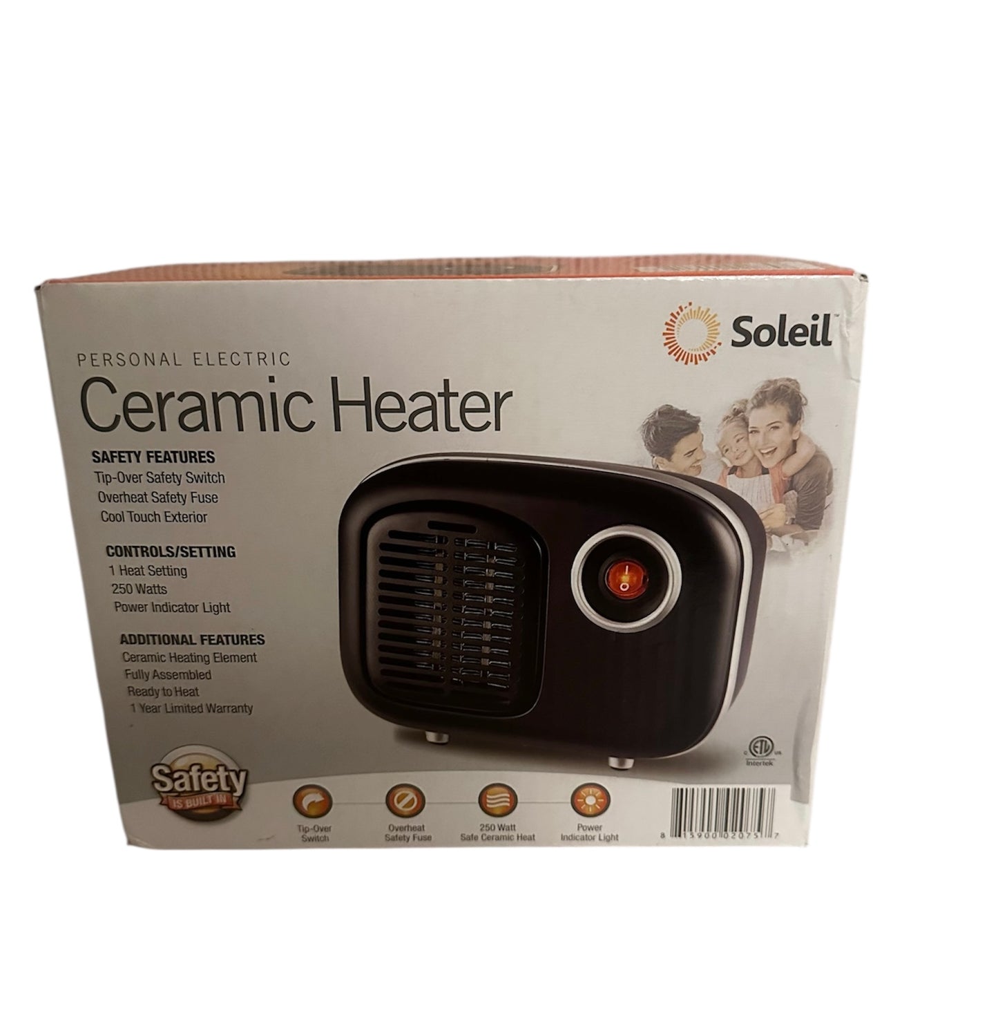 Soleil Electric Personal Ceramic Mini Heater 250W Indoor