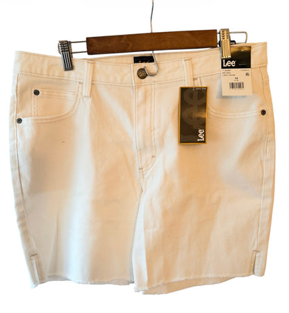 Lee® Women's Denim Side Slit Shorts with Frayed Hem