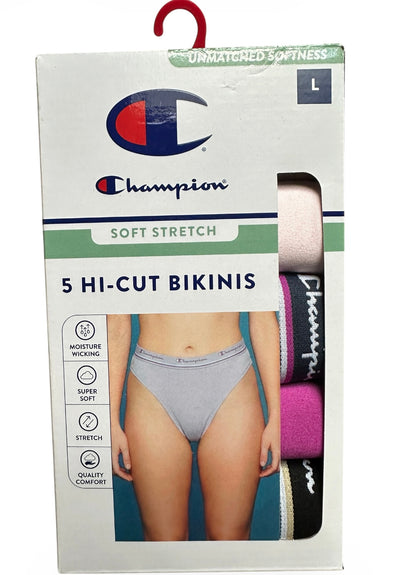 The Champion Women’s High Cut Bikini Underwear 5 Pack