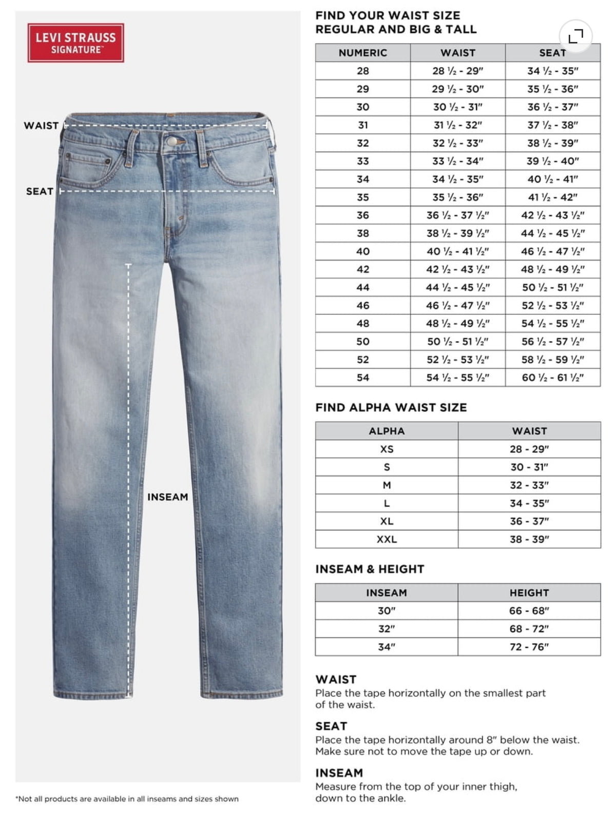Athletic Fit Jeans for Men and Big Men from Levi Strauss Signature