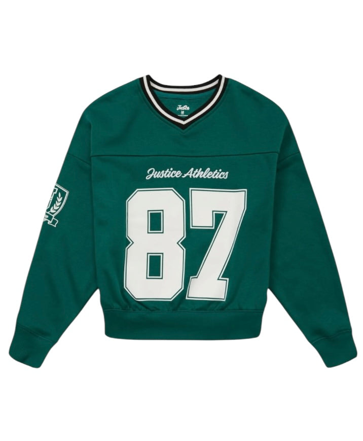 Justice Girls Varsity V-neck Sweatshirt