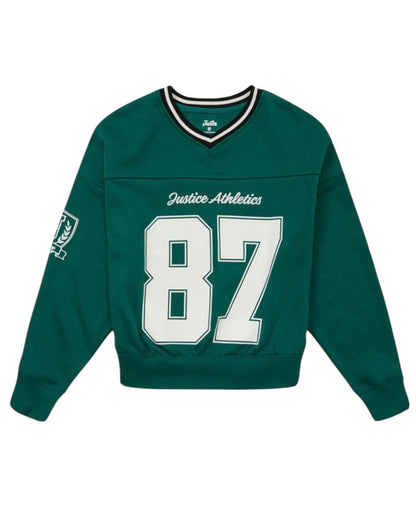 Justice Girls Varsity V-neck Sweatshirt
