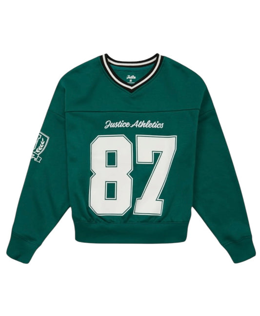 Justice Girls Varsity V-neck Sweatshirt
