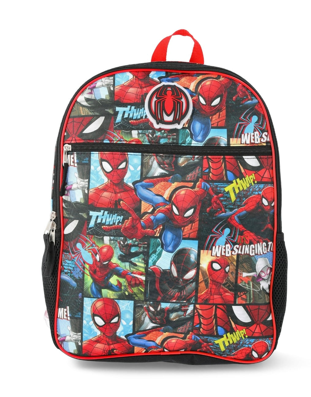 Spider-Man Boys 16" Laptop Backpack with Light Up Badge, Red