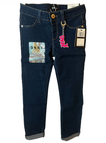 DKNY Girls Full-Length Stretch Denim Jeans – Regular Rise