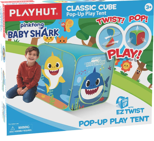 Playhut Pinkfong Baby Shark Classic Cube Pop‑Up Play Tent – Ages 3+