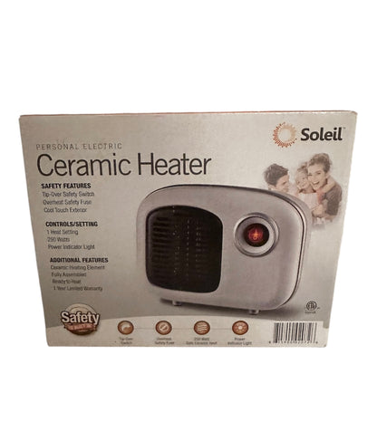 Soleil Electric Personal Ceramic Mini Heater 250W Indoor