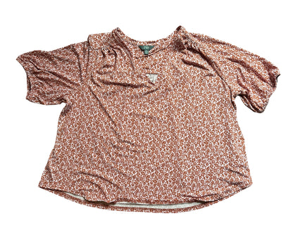 Terra & Sky Women's Plus Size V Neck Tee with Elbow Sleeves
