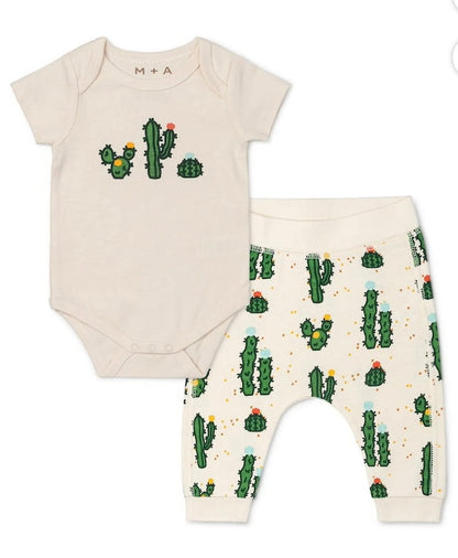 M+A by Monica + Andy Organic Cotton Bodysuit + Groove Pant Set – Gender Neutral
