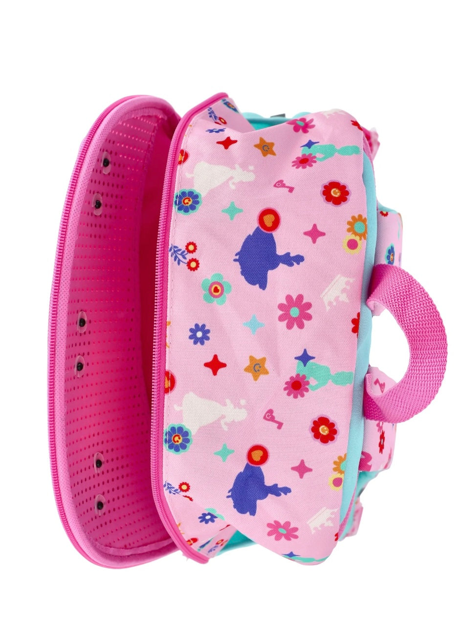 Disney Princess Girls Customizable Charm 17″ 6‑Piece Backpack Set – Light Pink