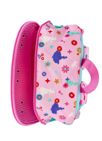 Disney Princess Girls Customizable Charm 17″ 6‑Piece Backpack Set – Light Pink