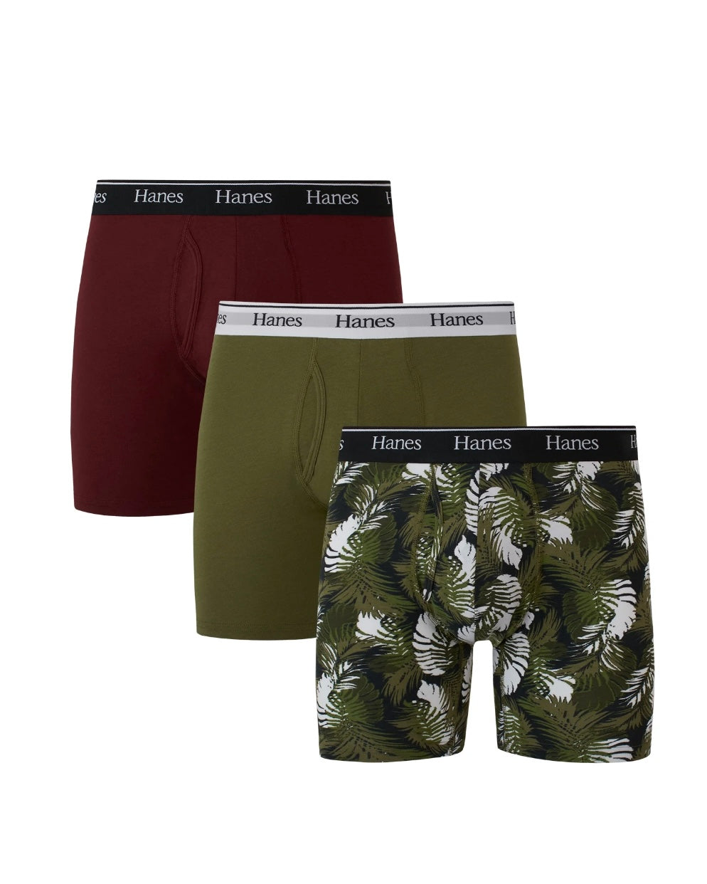 Hanes Originals Men’s Stretch Cotton Boxer Briefs – 3 Pack