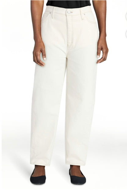 Terra & Sky Women's Plus Size High Rise Barrel Jeans, 28" Inseam