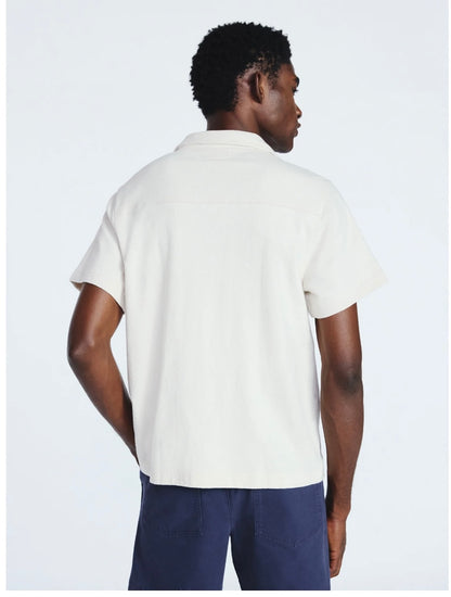 Free Assembly Men's Textured Cotton Camp Shirt with Short Sleeves