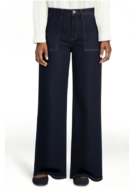 Time and Tru Women's Wide Leg Utility Trousers, 31" Inseam
