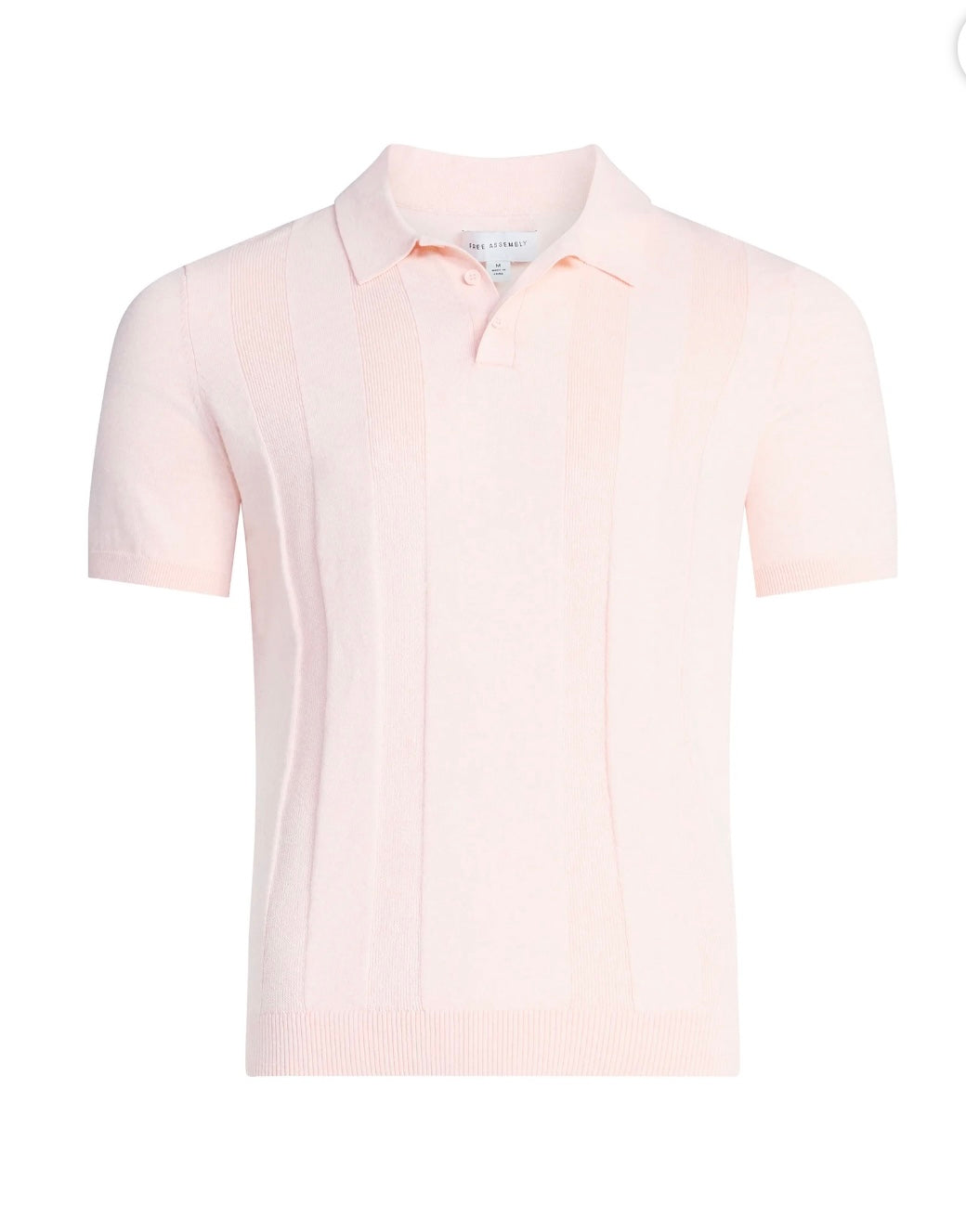 Free Assembly Men's Textured Stripe Polo Sweater with Short Sleeves