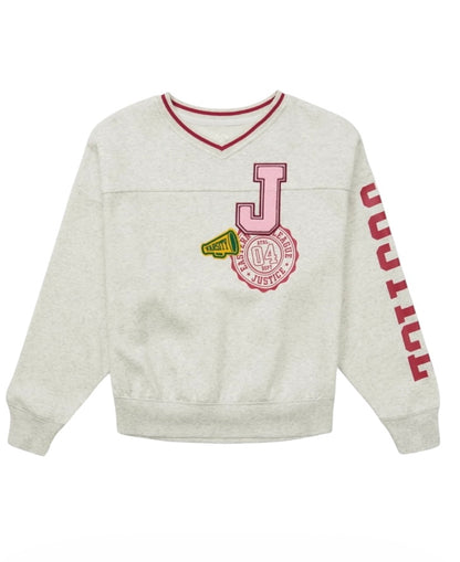 Justice Girls Varsity V-neck Sweatshirt