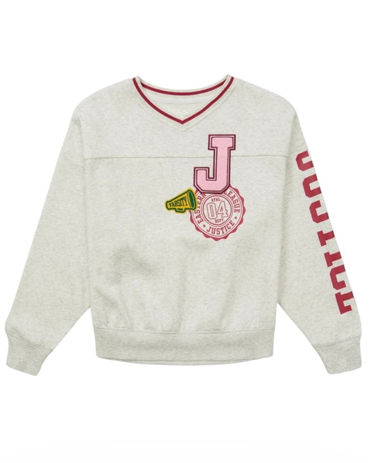 Justice Girls Varsity V-neck Sweatshirt