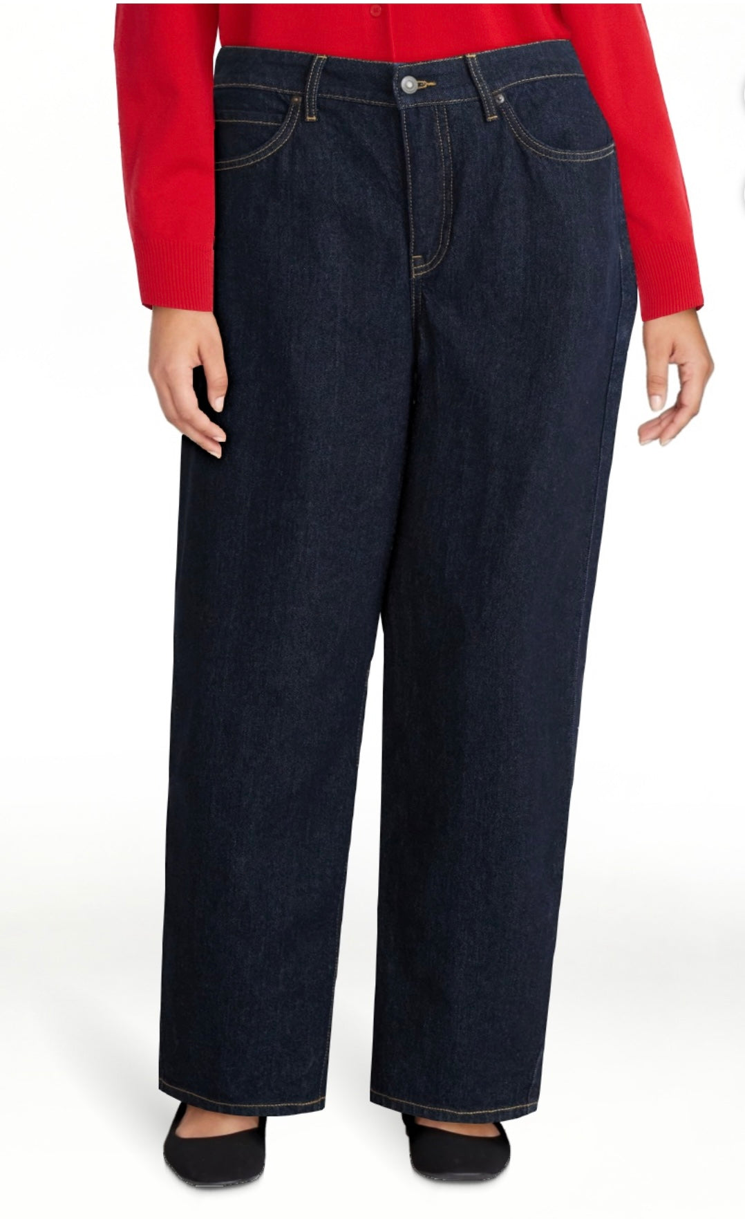 Free Assembly Women's Barrel Leg Jeans, 26.5" Inseam, Size 2