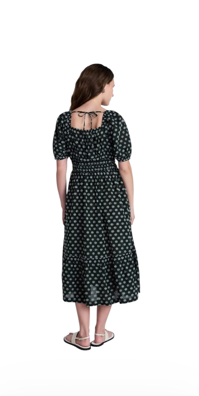 Time and Tru Women’s Puff Sleeve Square Neck Midi Dress