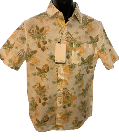 Chaps Men’s Linen-Blend Printed Woven Shirt