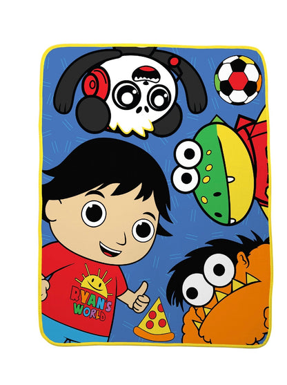 Ryan’s World Kids Silky Soft Plush Throw Blanket – Blue (40” × 50”)