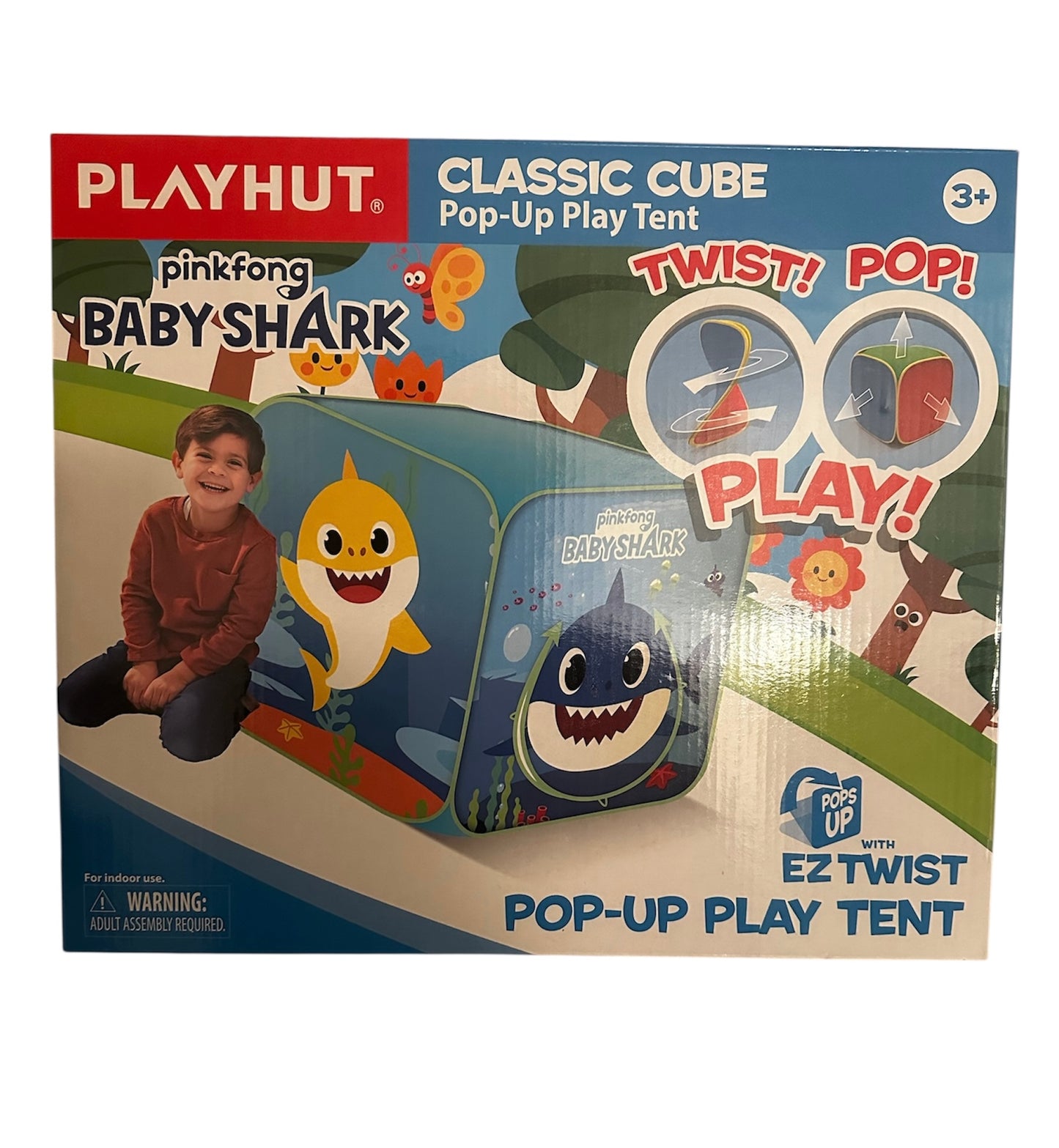 Playhut Pinkfong Baby Shark Classic Cube Pop‑Up Play Tent – Ages 3+