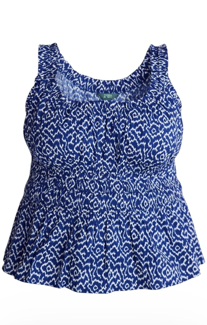 Women’s Plus Sleeveless Smocked Peplum Tank Top from Terra & Sky