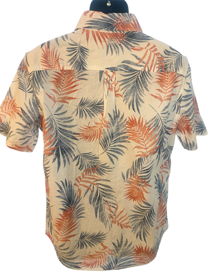 Chaps Men’s Linen-Blend Printed Woven Shirt