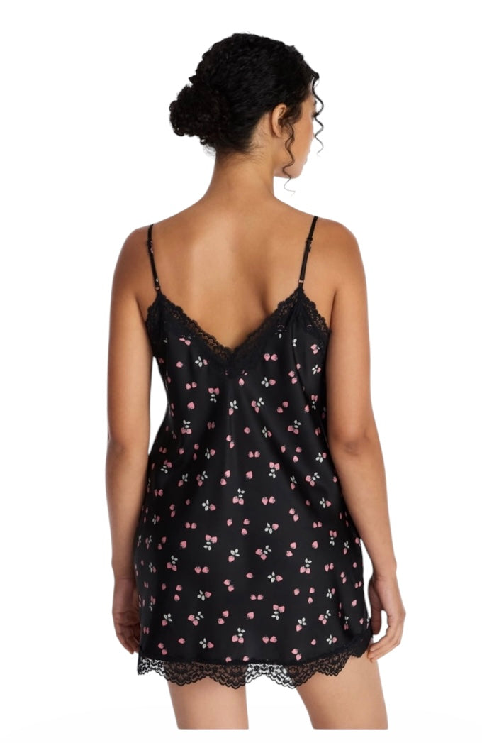Lace Trim Stretch Satin Chemise for Women from Joyspun