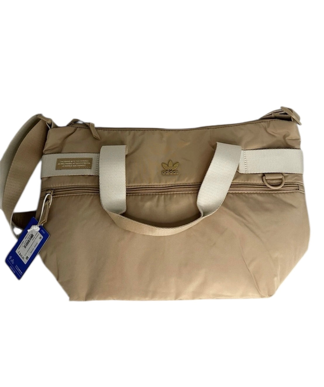 adidas Originals Puffer Shopper Tote Bag – Beige Logo