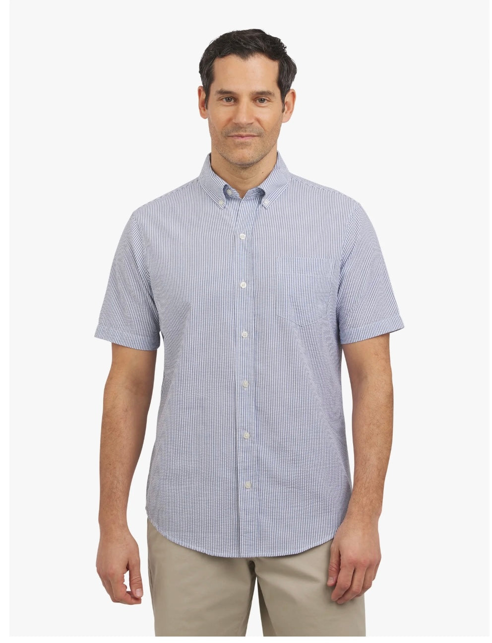 Chaps Men’s Short Sleeve Seersucker Woven Shirt