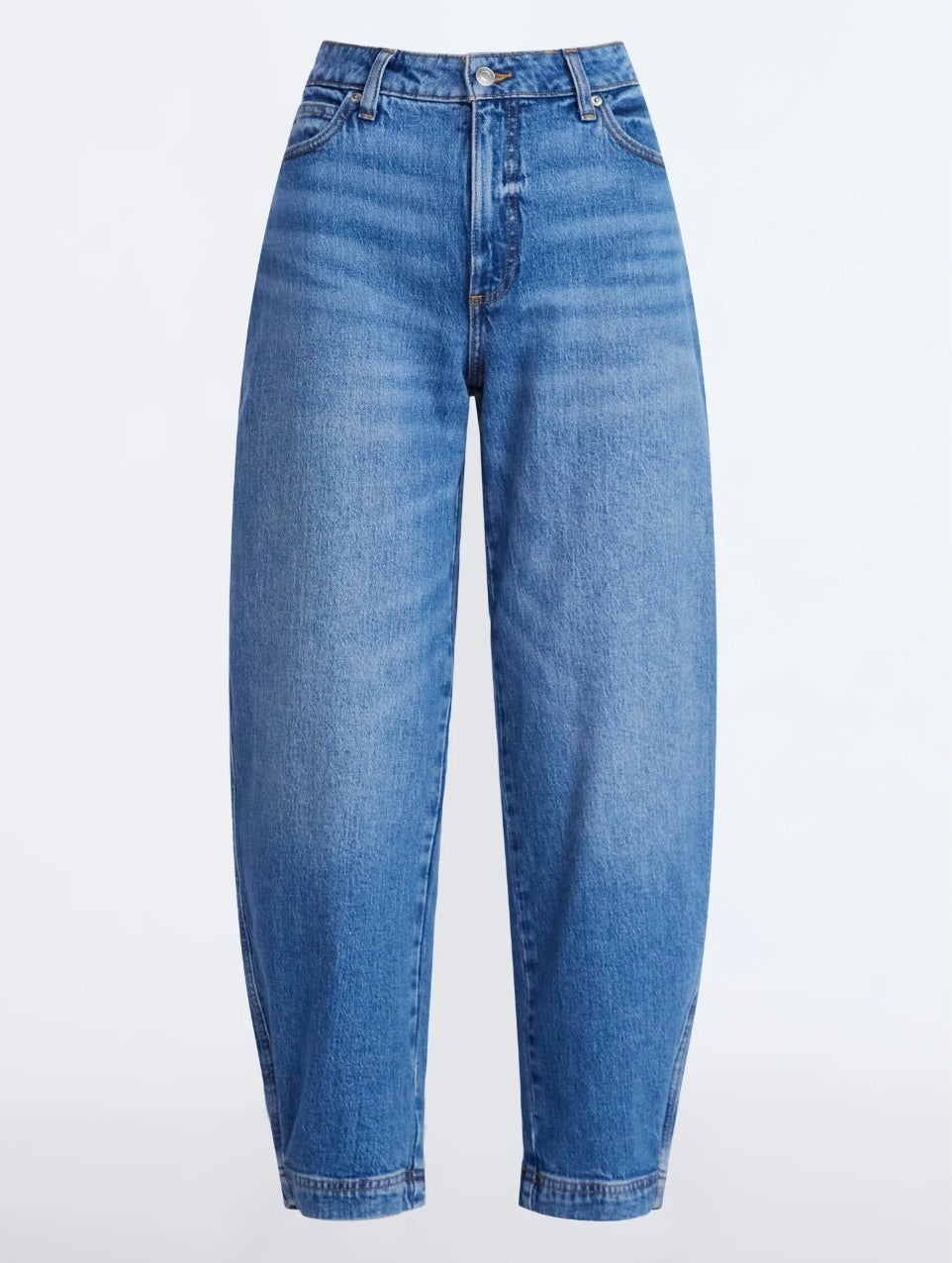 Free Assembly Women's Mid Rise Wide Hem Barrel Jeans, 28" Inseam