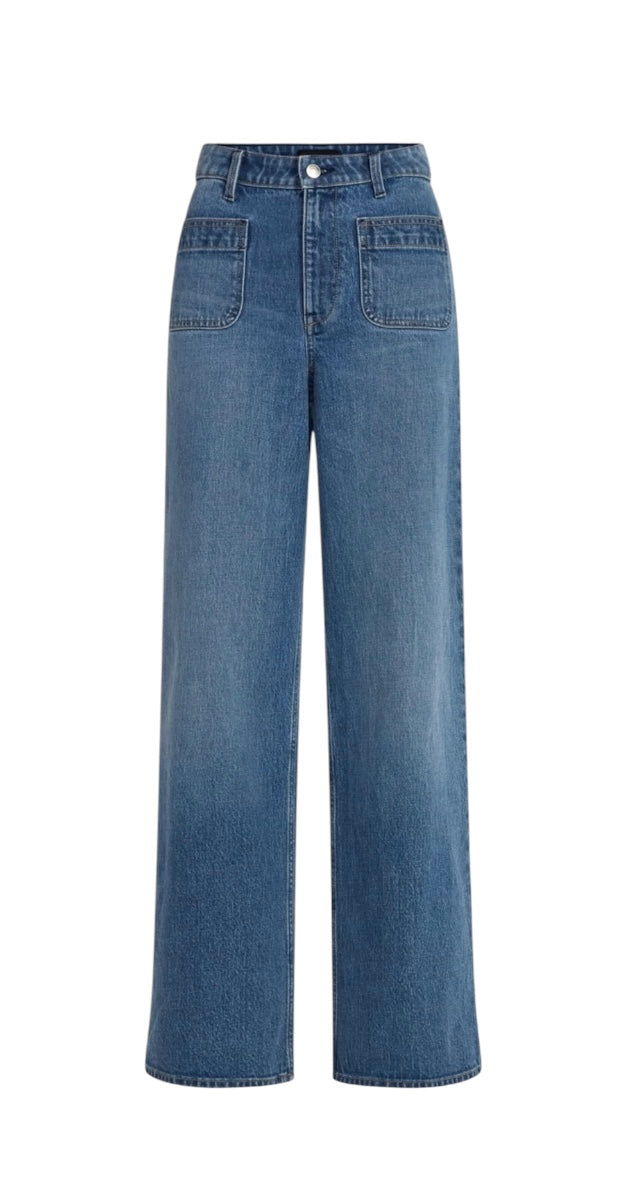 Wide Leg Patch Pocket Jeans for Women from Free Assembly