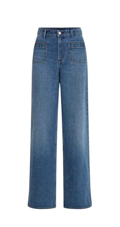 Wide Leg Patch Pocket Jeans for Women from Free Assembly