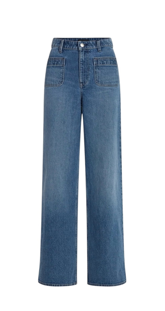 Wide Leg Patch Pocket Jeans for Women from Free Assembly