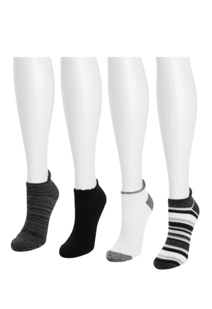 MUK LUKS Women's 4-Pack Dream Step Low-Cut Ankle Socks