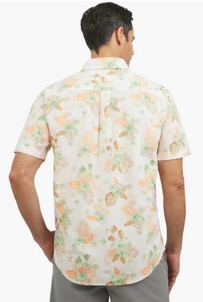 Chaps Men’s Linen-Blend Printed Woven Shirt
