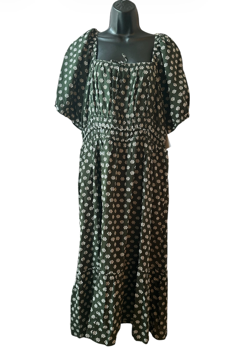Time and Tru Women’s Puff Sleeve Square Neck Midi Dress