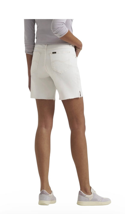 Lee® Women's Denim Side Slit Shorts with Frayed Hem