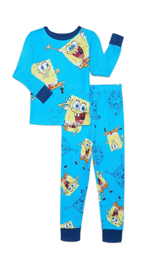 SpongeBob SquarePants Boys’ 2-Piece Pajama Set – Long Sleeve Top & Pants