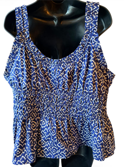 Women’s Plus Sleeveless Smocked Peplum Tank Top from Terra & Sky