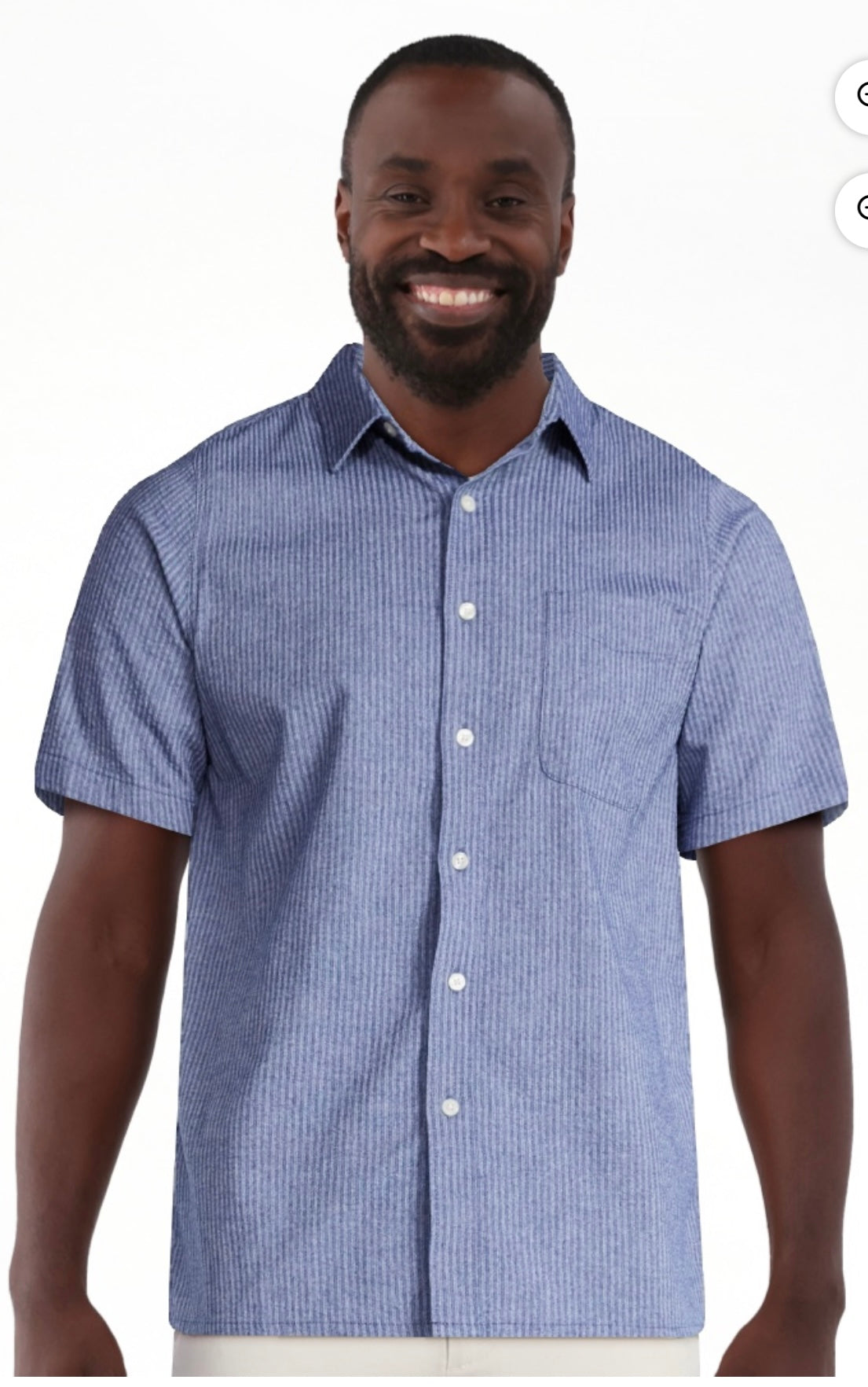 Free Assembly Men's Button Front Seersucker Shirt with Short Sleeves